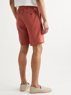 BRIONI - Sydney Slub Linen Drawstring Bermuda Shorts - Red