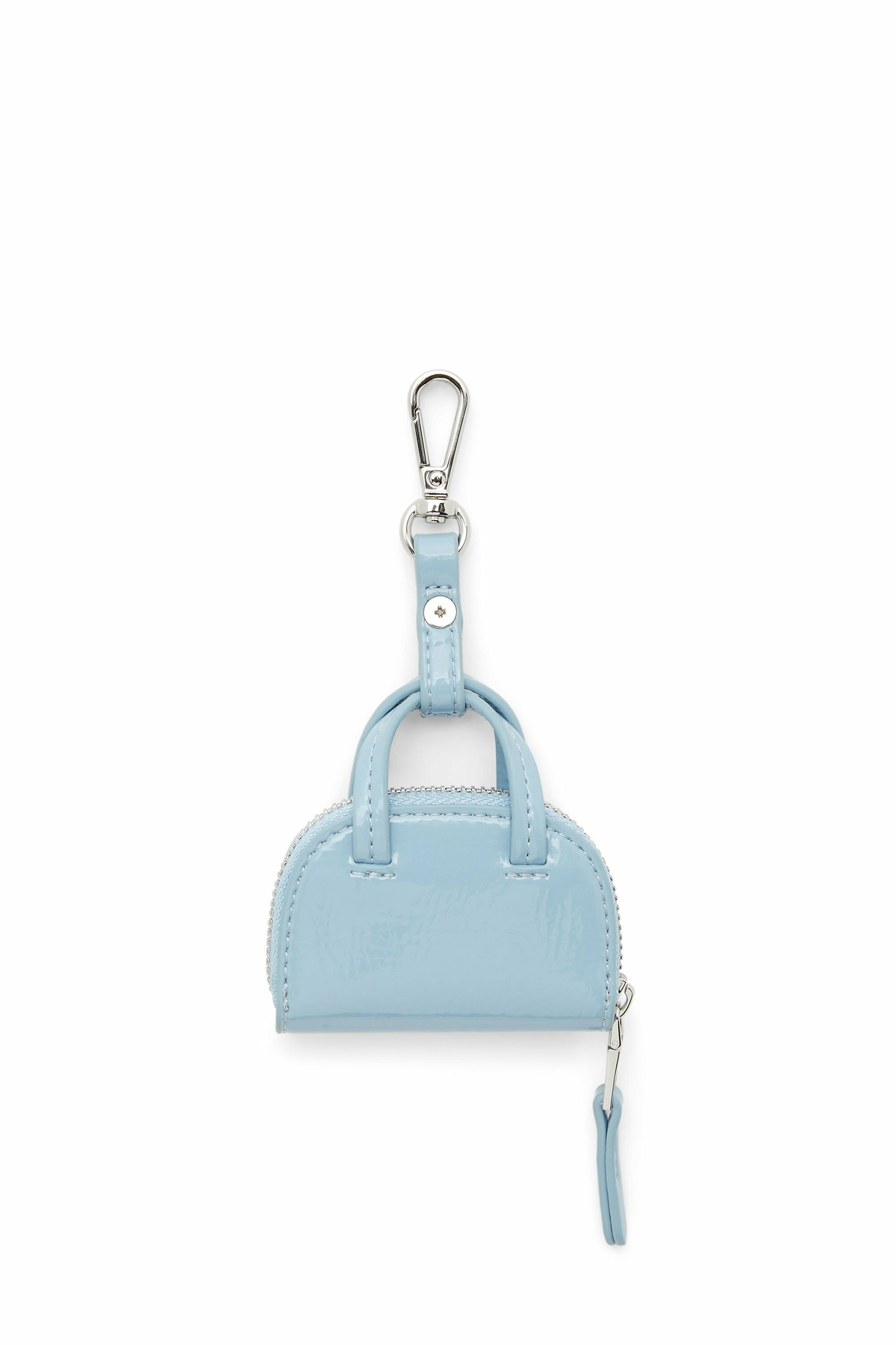 Diesel Bag charm in glossy, crinkled naplak - Charms and Keyrings Womens in Blue
