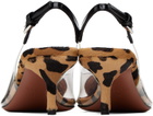 ALAÏA Brown Heart Slingback Heels