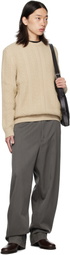 Barbour Beige Lowfen Cable-Knit Sweater