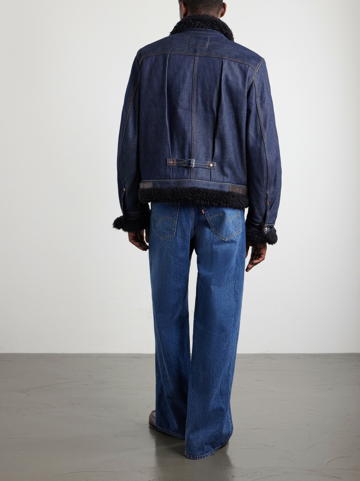 Sacai - Levi's Plush-Trimmed Denim Jacket - Blue