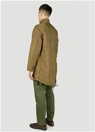 Quilted Patch Coat in Khaki