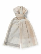Johnstons of Elgin - Frayed Checked Cashmere Scarf