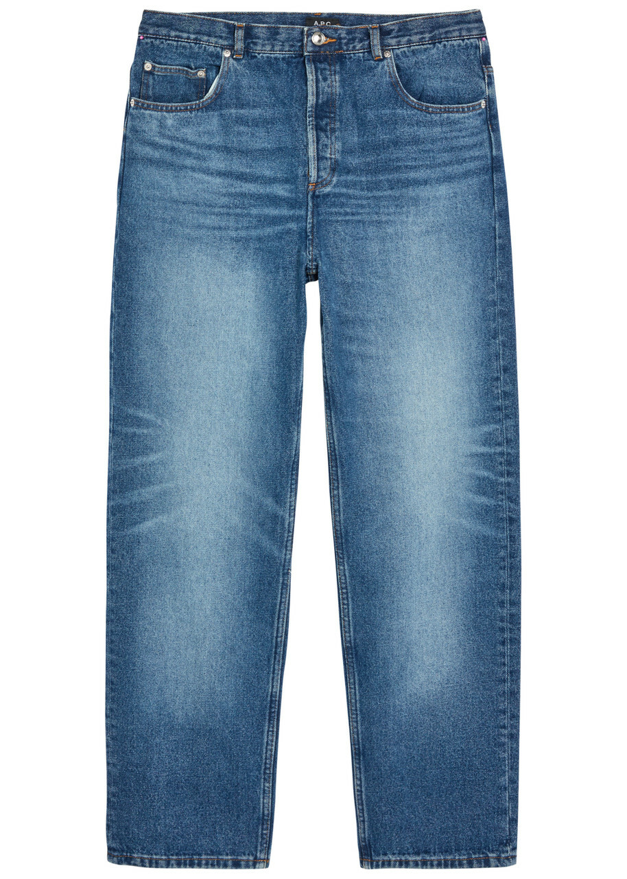 A.P.C. Fairfax Washed Straight-leg Jeans Mid Blu