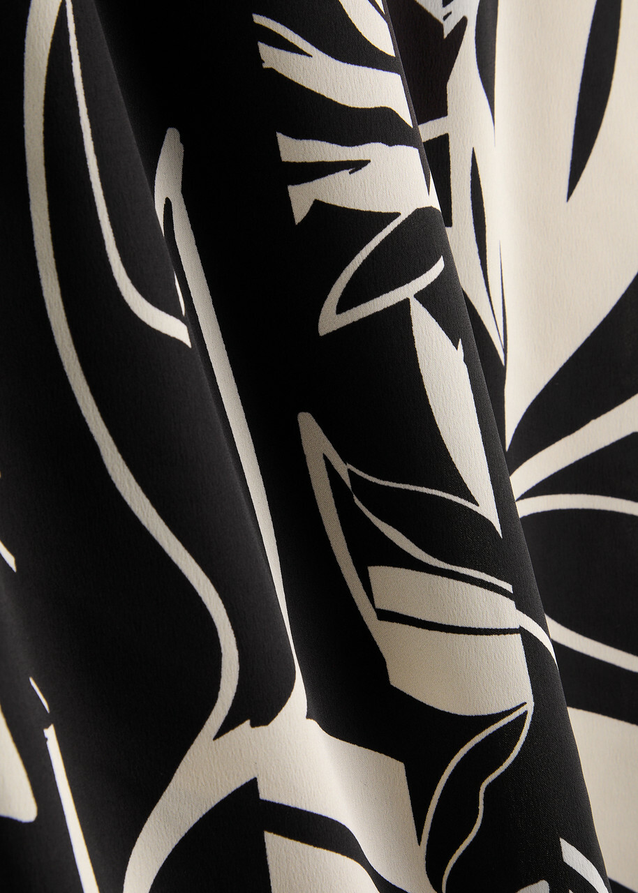 High On Point Printed Satin Midi Skirt Beige