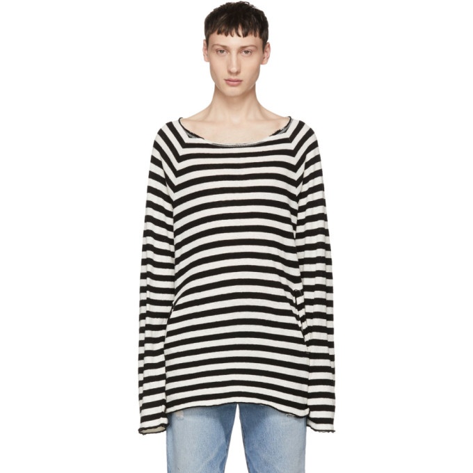 Photo: Undercover Black and White Striped Knit Sweater