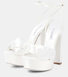 Aquazzura Bridal Olie 140 satin platform sandals