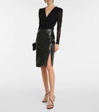 Diane von Furstenberg Taashi faux leather midi skirt