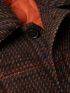 A Kind Of Guise - Manas Checked Virgin Wool-Tweed Coat with Padded Quilted Shell Liner - Brown