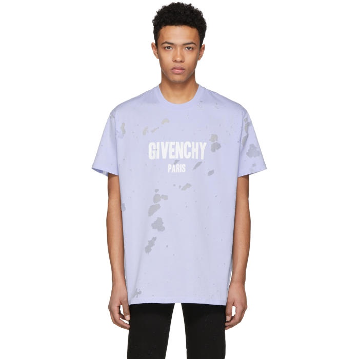 Photo: Givenchy Blue Distressed Colombian T-Shirt