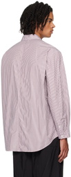 ATON Red Giza Stripe Shirt