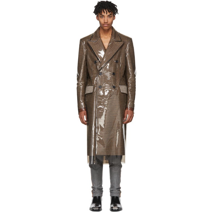 Photo: Calvin Klein 205W39NYC Brown Plastic-Covered Wall Street Coat