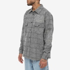 Patta Men's Pow Check Shirt in Dark Gull Grey And Black