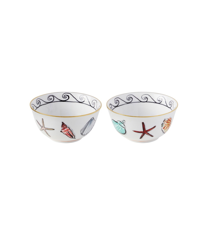 Photo: Ginori 1735 Il Viaggio di Nettuno Small set of 2 porcelain bowls by Luke Edward Hall
