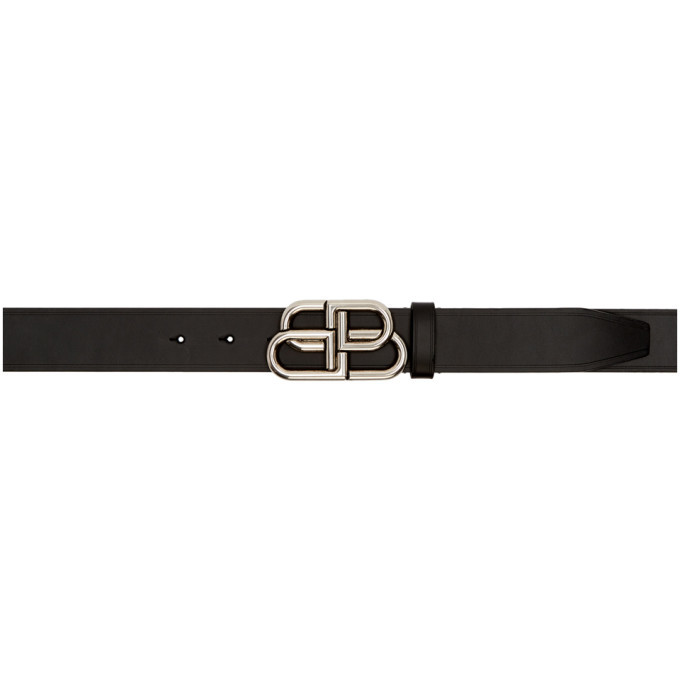 Photo: Balenciaga Black and Silver BB Buckle Belt