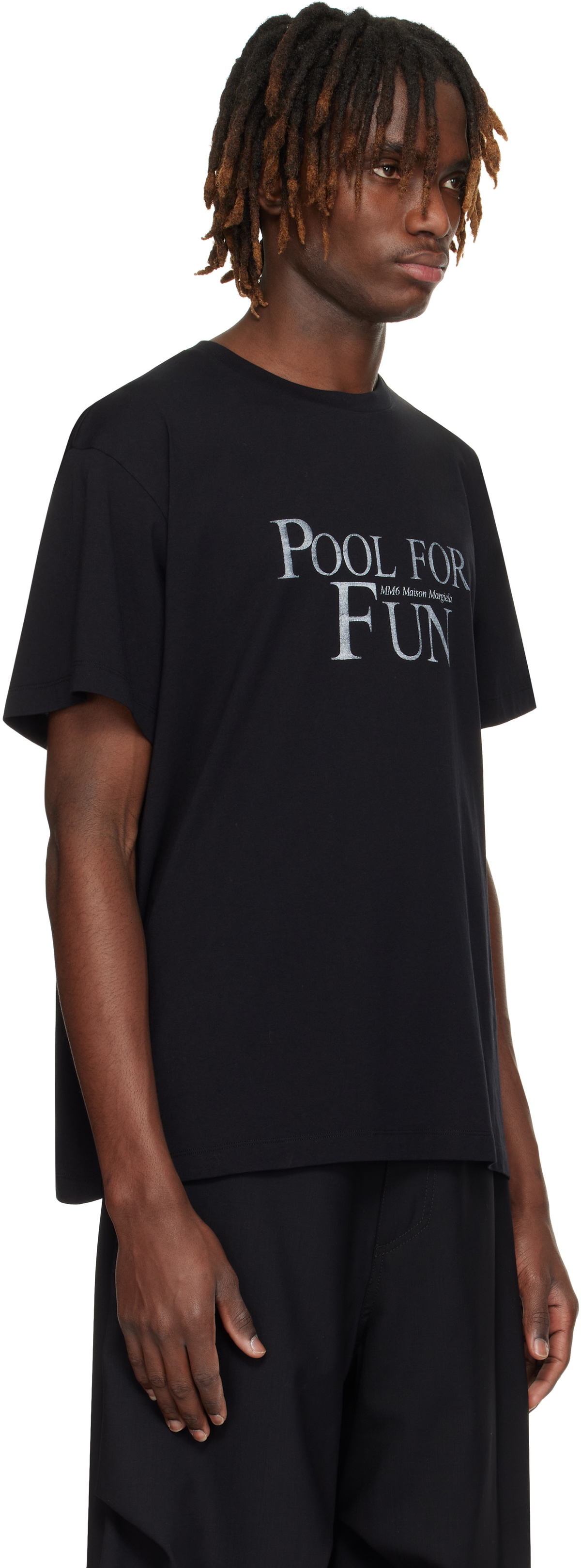 MM6 Maison Margiela Black 'Pool For Fun' T-shirt MM6 Maison Margiela