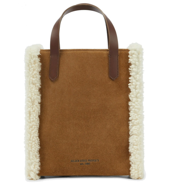 Photo: Golden Goose - Mini California shearling-trimmed tote