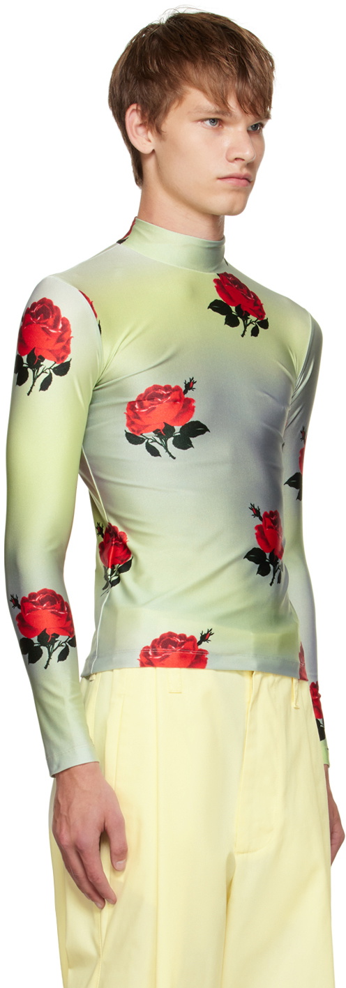 Meryll Rogge Green Roses Long Sleeve T-Shirt