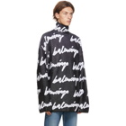 Balenciaga Black and White 3D Scribble Logo Turtleneck