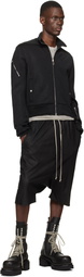 Rick Owens Black Temple Rick S Pods Leather Shorts