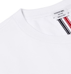 Thom Browne - Grosgrain-Trimmed Cotton-Piqué T-Shirt - Men - White