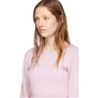 Stella McCartney Purple Cashmere Slashed Sleeve Crewneck Sweater