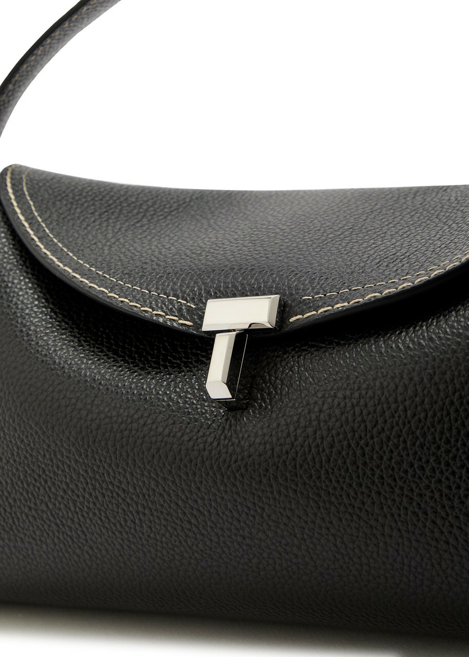 Toteme T-lock Grained Leather Shoulder bag - Black - One Size