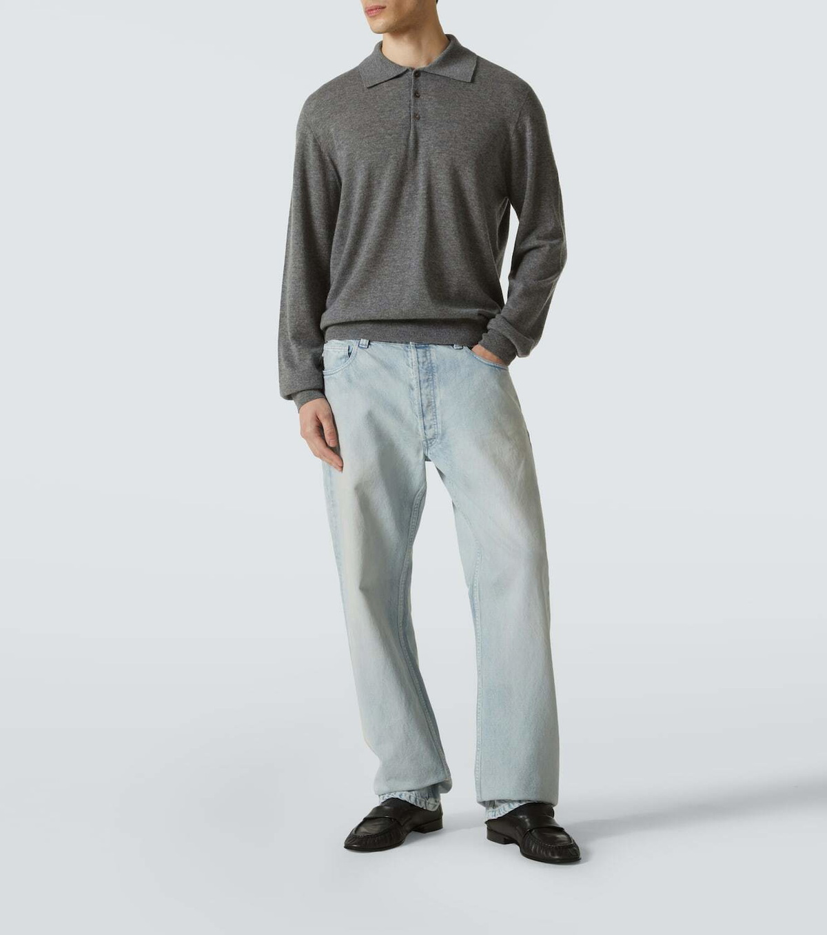 The Row Judi cashmere polo sweater