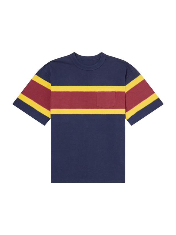 Photo: Sacai - Chusen-Dyed Cotton-Jersey T-Shirt - Blue