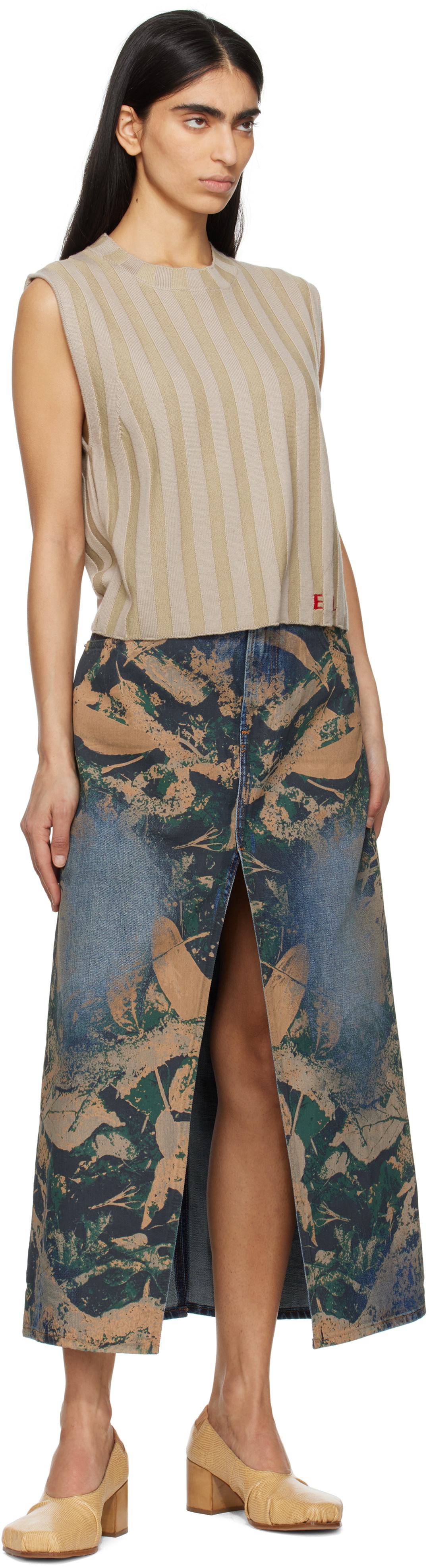 Eckhaus Latta Beige Keyboard Tank Top