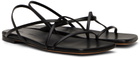 Proenza Schouler Black Square Strappy Flat Sandals