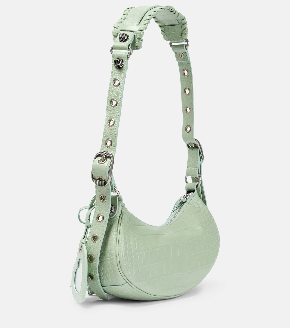 【送料&関税込】Balenciaga Light Green Leather Le Cagole Sli BALENCIAGA Extra Supple Calfskin Crocodile Embossed Le