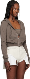 Rick Owens DRKSHDW Brown Temple Small Hoodie