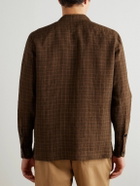 Boglioli - Camp-Collar Checked Linen Overshirt - Brown