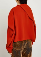 A.W.A.K.E Mode Draped Panelled-collar Crepe top Terracotta