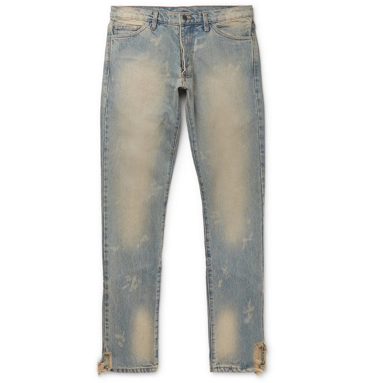 Photo: Rhude - Skinny-Fit Distressed Denim Jeans - Men - Blue