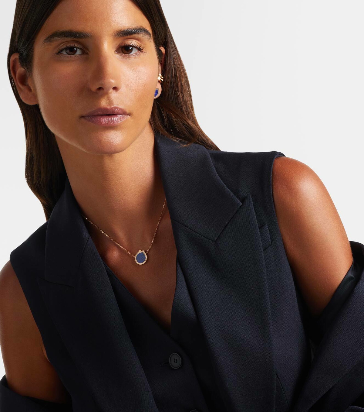 Repossi Antifer 18kt gold necklace with lapis lazuli and diamonds