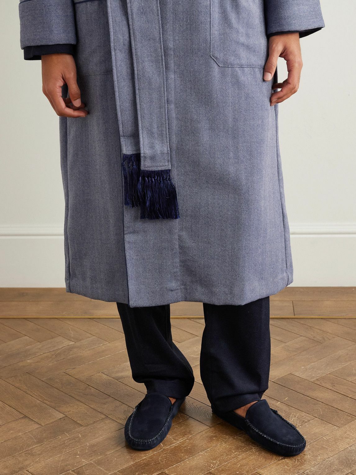 Thom Sweeney - Cashmere-Lined Suede Slippers - Blue