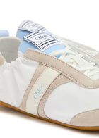 Chloe Kick Panelled Nylon Sneakers White And Blue