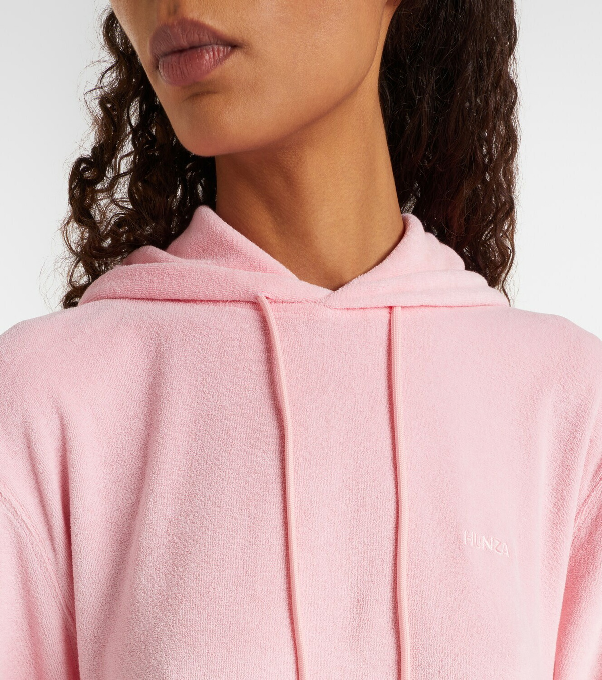 Hunza G Logo cotton terry hoodie
