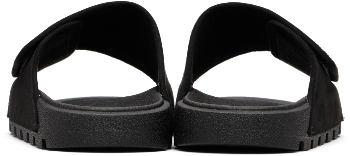 Hugo Black Strap Faux-Suede Upper Sandals