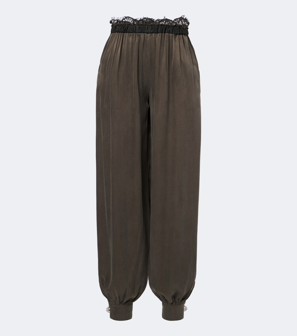 Jacques Wei Leather-trimmed balloon pants