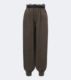 Jacques Wei Leather-trimmed balloon pants