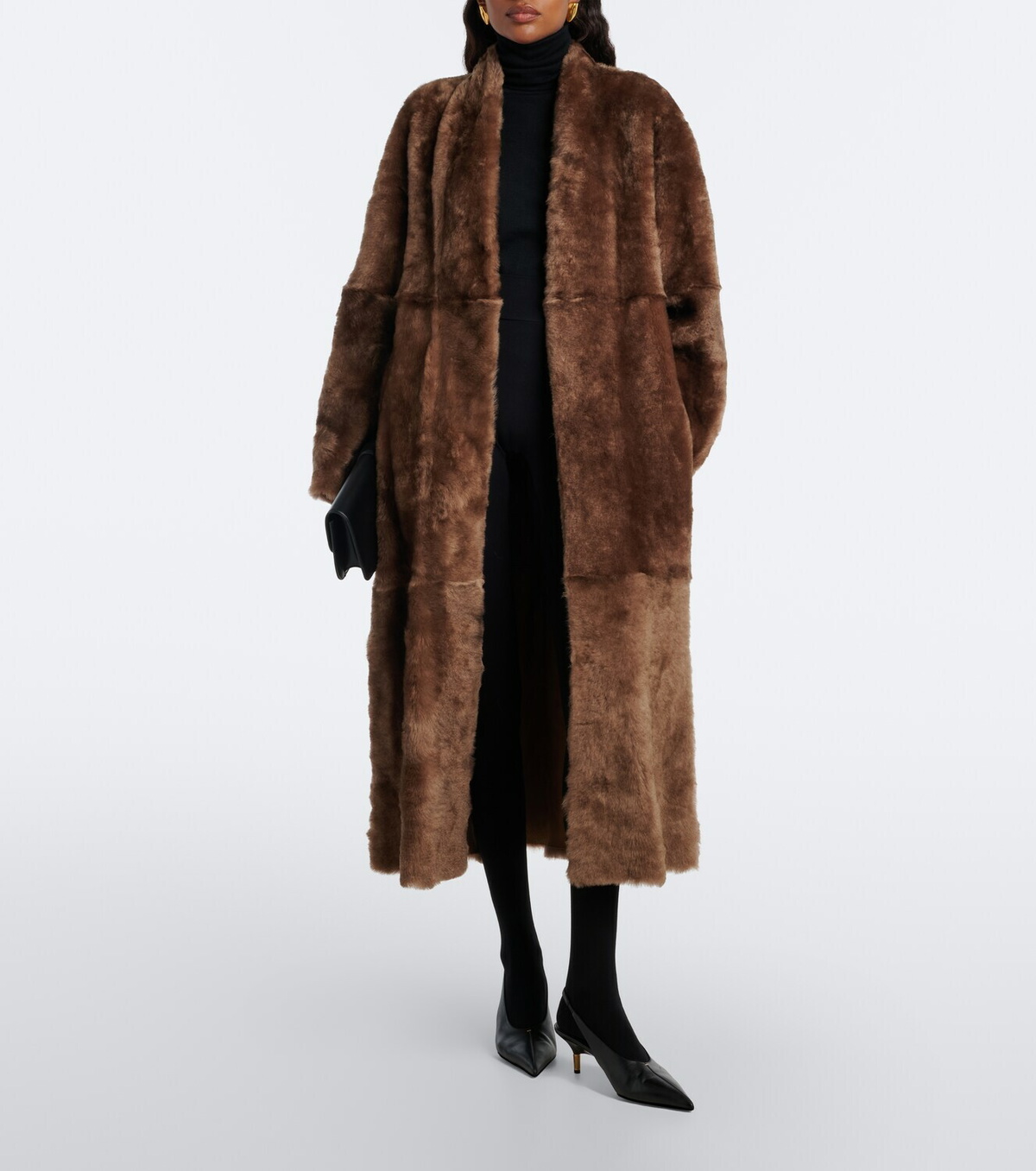 Nour Hammour Davos shearling wrap coat