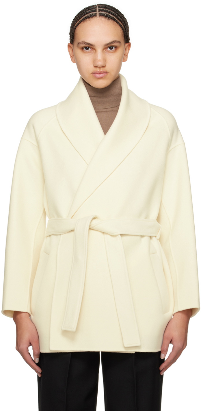 【Mackage】TYRA Women's Coat Cream TYRA Double-Face wool robe jacket for Women | Mackage US
