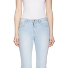 SJYP Blue Ripped Hem Jeans