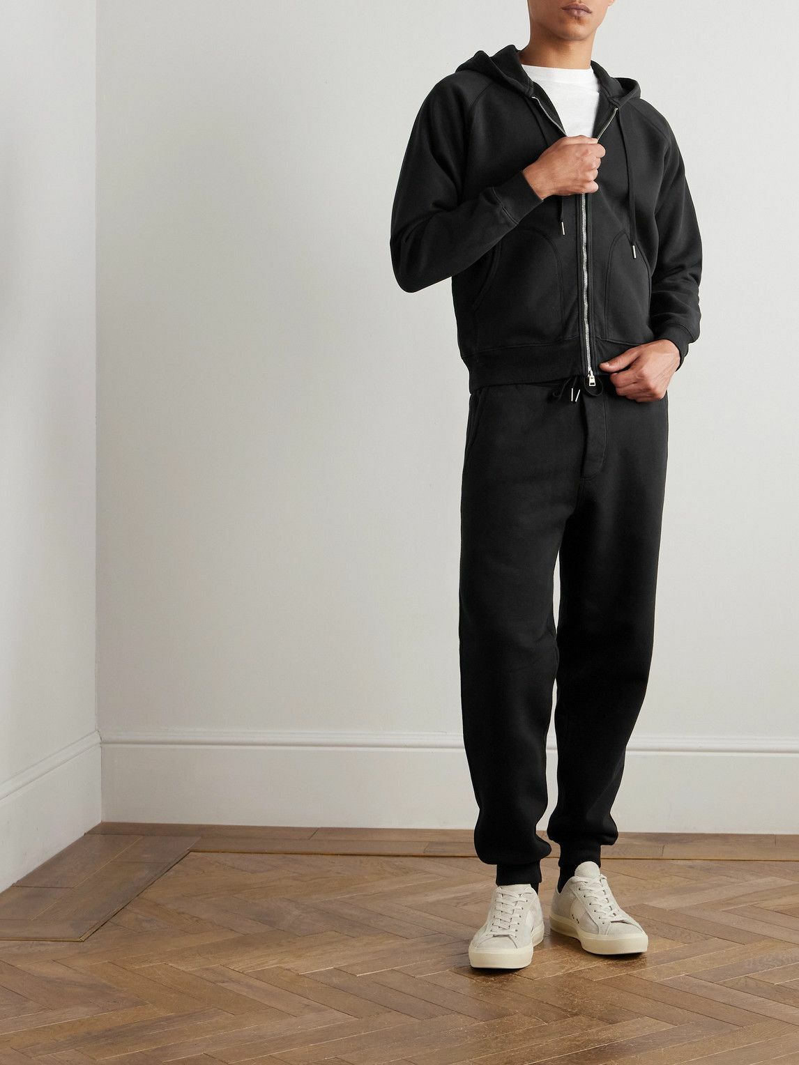 TOM FORD - Slim-Fit Cotton-Jersey Zip-Up Hoodie - Black