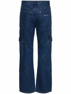PALM ANGELS - Metal Frame Cotton Denim Cargo Jeans