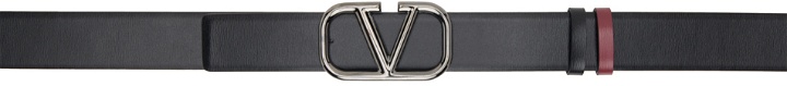 Photo: Valentino Garavani Black & Red VLogo Signature Reversible Belt