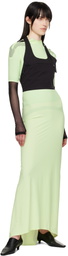 JOHANNA PARV Green Lycra Silicone Dots Maxi Dress